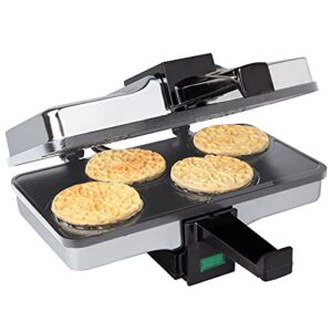 cucinapro piccolo pizzelle baker - electric press makes 4 mini cookies at once, grey nonstick interior for fast cleanup, must have gift or treat for parties, unique dessert or summer baking gift