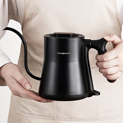 Naibsan Gooseneck Electric Water Kettle,Stainless Steel Electric Tea Kettle,0.8L Pour Over Coffee Kettle