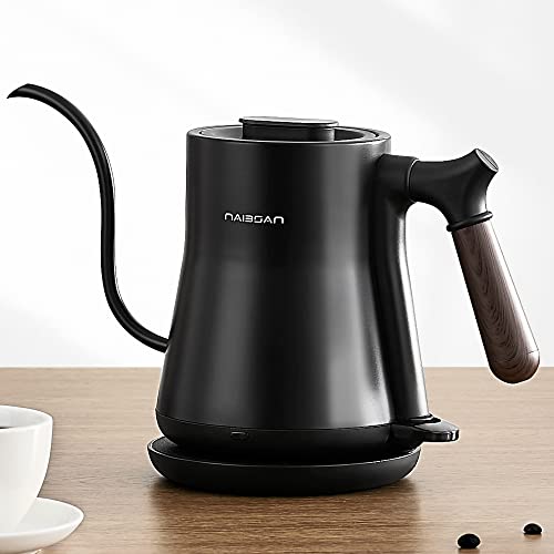 Naibsan Gooseneck Electric Water Kettle,Stainless Steel Electric Tea Kettle,0.8L Pour Over Coffee Kettle