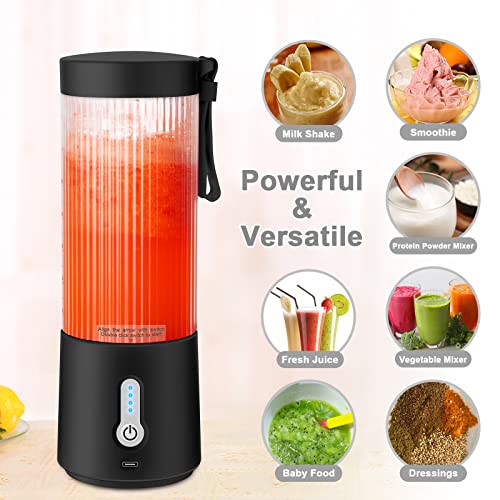 Personal Portable Blender, Mini Blender For Shakes and Smoothies, 15oz Multifunction Juicer Cup For Travel, Kitchen, Camping, Gym, Office