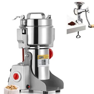 cgoldenwall 700g electric grain grinder with hand crank grinder