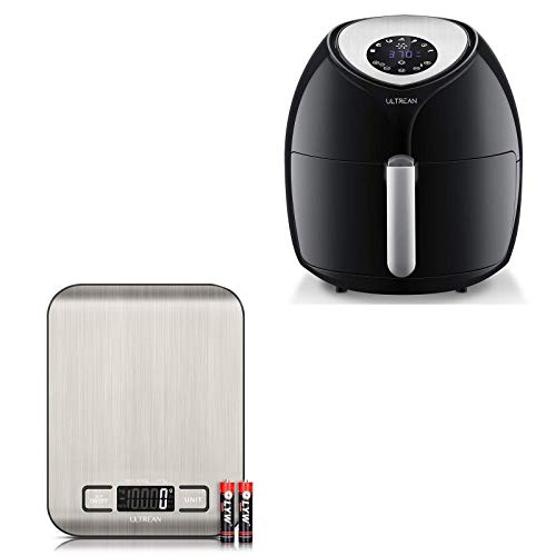 Ultrean Digital Food Scale and Ultrean 6 Quart Air Fryer (Black)