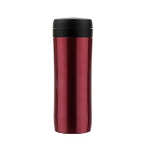 espro stainless steel 12 ounce travel press with tea filter, red