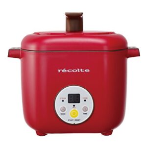 recolte healthy cotocoto 2-stage simultaneous cooker rhc-1r (red)