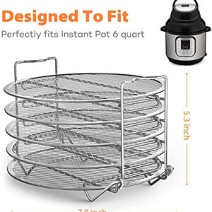 Goldlion Dehydrator Rack Compatible with Instant Pot 6 Quart Stainless Steel Stand Accessories for Air Fryer Crisp Lid