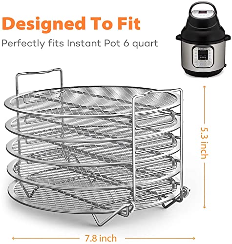 Goldlion Dehydrator Rack Compatible with Instant Pot 6 Quart Stainless Steel Stand Accessories for Air Fryer Crisp Lid