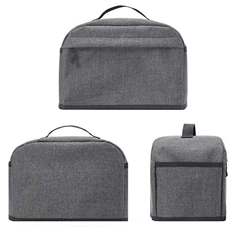 VOSDANS 2 Slice Toaster Cover with Zipper & Open Pockets Kitchen Small Appliance Cover with Handle, Dust and Fingerprint Protection, Machine Washable, Dark Grey (Patent Design)