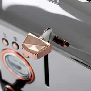 Megachef 4 Slice Wide Slot Toaster with Variable Browning in Black and Rose Gold