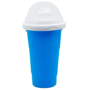 Slushy Maker Cup Slushie Cup Maker Milk Cola Juice Squeeze Cup Frozen Magic Quick Freeze Cup Cooling Cup Smoothies Cup with Lids and Straws for All Age (Blue)