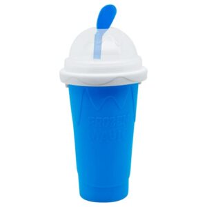 Slushy Maker Cup Slushie Cup Maker Milk Cola Juice Squeeze Cup Frozen Magic Quick Freeze Cup Cooling Cup Smoothies Cup with Lids and Straws for All Age (Blue)