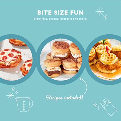 Delish By Dash Waffle Bite Maker, Makes 9 x 2.4” Waffle Bites with Delish Recipes for Breakfast, Snacks, Dessert, and More - Red