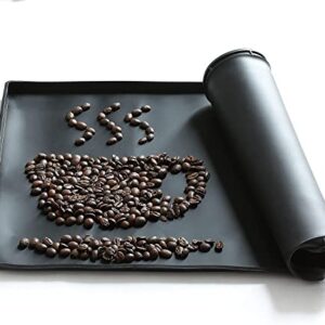Ezebesta Silicone Mat Under Coffee Machine With Lip Coffee Maker Appliance Automatic Machines Espresso Accessory Black Multifunctional Rubber Base Mat (18.9 x 11.8")