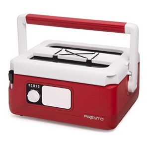 presto 6011 slow cooker, 7.4" x 12.5" x 15.9", red