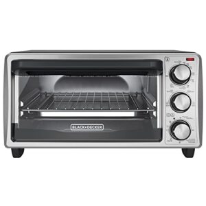 BLACK+DECKER 4-Slice Toaster Oven, Even Toast Technology, Fits a 9" Pizza, Black