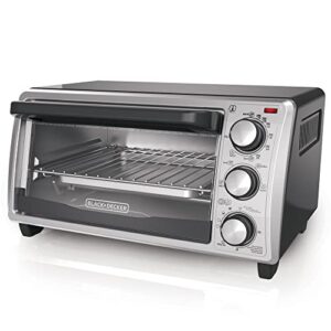 black+decker 4-slice toaster oven, even toast technology, fits a 9" pizza, black