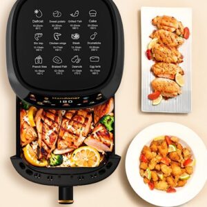 Handoner Air Fryer Max XL Smart Air Fryer Oven 6.5 QT for Healthy Cooking 8-in-1 Presets Visible Cooking Window DIY Oilless AirFryer