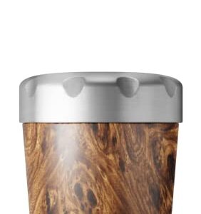 S'well Stainless Steel Ice Cream Pint Cooler 16 ounces Triple Layered Vacuum Insulated Keeps Ice Cream Frozen for Hours Ice Cream Pint Cooler, 1 Count (Pack of 1), Teakwood