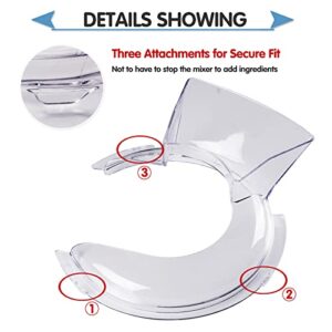 Pouring Shield for KitchenAid 4.5 and 5 Quart Tilt-Head Stand Mixers Stainless Steel Bowls ONLY, Secure Fit Splatter Guard, and Flex Edge Beater for KitchenAid 4.5-5Qt Tilt-Head Stand Mixers