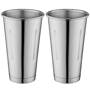 metal magery stainless steel milkshake cups immersion hand blender malt cup 30 oz set of 2