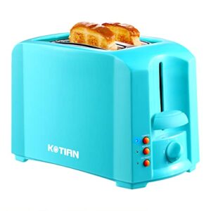 toaster 2 slice kotian compact bread toaster 6 browning settings,cancel/defrost/reheat function,removable crumb tray,turquoise green,800w