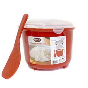 Microwave Rice Steamer Cooker BPA Free 2.6L Red