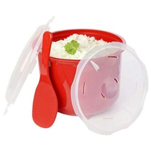 Microwave Rice Steamer Cooker BPA Free 2.6L Red