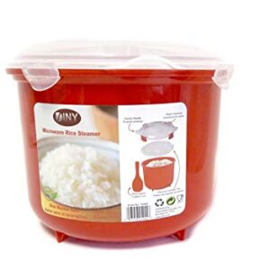 Microwave Rice Steamer Cooker BPA Free 2.6L Red