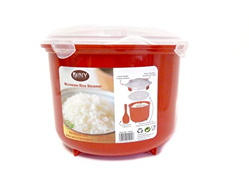 Microwave Rice Steamer Cooker BPA Free 2.6L Red