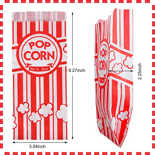 100 Pieces Paper Popcorn Bags, 1 oz Popcorn Bags Individual Servings for Popcorn Machine Party, Pop Corn Bag Bulk