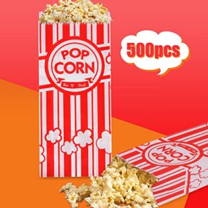 100 Pieces Paper Popcorn Bags, 1 oz Popcorn Bags Individual Servings for Popcorn Machine Party, Pop Corn Bag Bulk