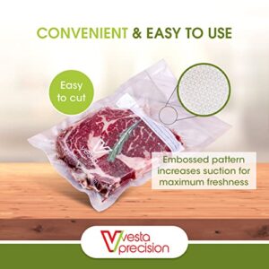 Vesta Precision Vacuum Seal Rolls | Clear and Embossed | 8” x 50’ and 11” x 50’ | 2 Pack | Great for Food Storage and Sous Vide