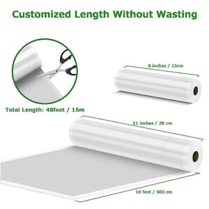 Vacuum Sealer Bags for Food Saver Vacuum Sealer Bags Rolls 6 x 16, 6 x 16, 11 x 16 3 Pack Vacuum Seal Bags for Food Fit Food Saver Vacuum Sealer Sous Vide Bags Seal a Meal Bags