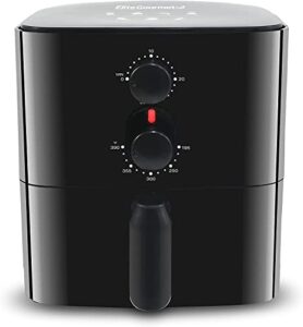 elite gourmet eaf-3218 personal 1.1qt. compact space saving electric hot air fryer oil-less healthy cooker, timer & temperature controls