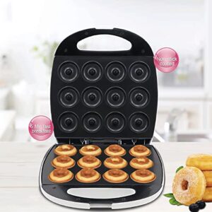 LKJHSDFG Electric Donut Maker, 12 Holes Commercial Doughnut Making Machine Non-Stick Teflon Coating Double Sides Heating Doughnut Maker for Restaurant Bakery Snack Bar