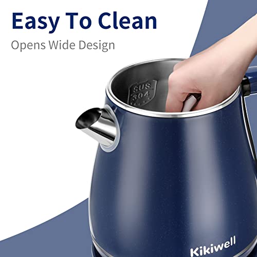 Electric Kettles Stainless Steel for Boiling Water, Double Wall Hot Water Boiler Heater, Cool Touch Electric Teapot, Auto Shut-Off & Boil-Dry Protection, 120V/1200W, 1.8Liter, 2 Year Warranty(Blue)