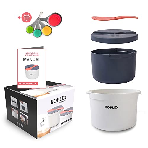 Koplex Easy & Multifunctional Rice Cooker Steam 2L Pot/Dishwasher Safe, Non-Stick, Non-Toxic & BPA Free/Dozens of Tasty & Healthy Meals in Minutes - Rice, Oats, Veggies, Pasta, Ramen, Quinoa & More