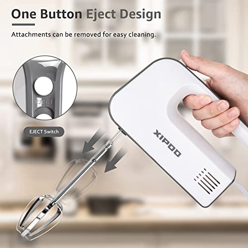 Hand Mixer Electric, 5 Speed Ultra Power Hand Mixer 400W Home Kitchen Mixers with Storage Cas, 5 Stainless Steel Accessories 1 Egg White Separator,Self-Control Speed, Eject Button for Easy Whipping