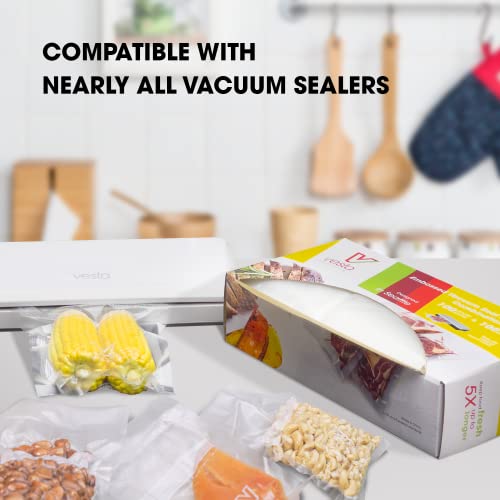 Vacuum Sealer Bags (100 Pint 6”x10” and 100 Quart 8”x12”) Keeper - Premium Seal Bags for Food Saver, Ideal for Meal Prep, Sous Vide, and Storage, Precut, Vesta Precision