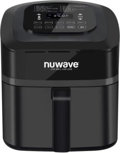 nuwave brio 7-in-1 air fryer oven, 7.25-quart with one-touch digital controls, non-stick air circulation riser & reversible rack included