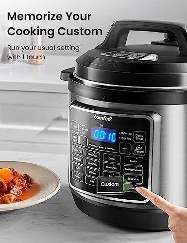 COMFEE’ 16 in 1 Electric Pressure Cooker Instant Multi Cooker Olla de Presion Non-Stick Pot Yogurt Maker Rice Cooker Slow Cooker Sauté Steamer 8 Quarts Stainless Steel