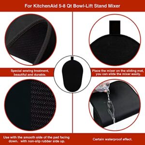 Sliding Mat for Kitchenaid Mixer with Black Kitchen Accessory,Mover Slider Mat Pad for 5-8 Qt Bowl Lift Stand Mixer, Kitchen Appliances Slider Mat, Kitchen Aid Mixers Accessories