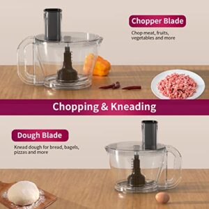 Davivy 16-Cup Food Processor Grinder Blender Combo,10-in-1 Multi-function Food Chopper with 60oz Blender 8.5oz Wet Grinder,600W with 2 Speeds Plus Pulse,Cheese Grating,Meat Chopping,Emulsifying, Shredding, Slicing, Mashing, Mixing, Doughing,3.8L Processor