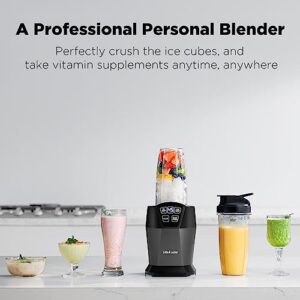 Liebe & Lecker Personal Blender with 1200-Peak-Watts, Smart technology for Frozen Drinks, Shakes, Smoothies & Sauces, with two 28-oz To-go Cups & Spout Lids, Black