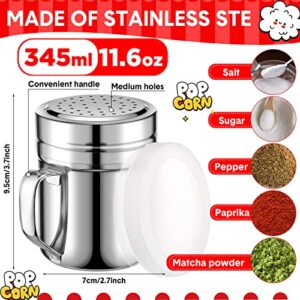 Potchen 502 Pieces Popcorn Machine Supplies Set Includes 500 Pcs 1oz Red and White Bags Bundle Scoop Stainless Steel Seasoning Dredge with Handle Lid Season Salt Shaker