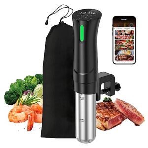 wifi sous vide machine|1100 watts sous vide-precision cooker with bag, recipes| thermal immersion circulator, fast heating with accurate temperature and timer, led touch screen/app control