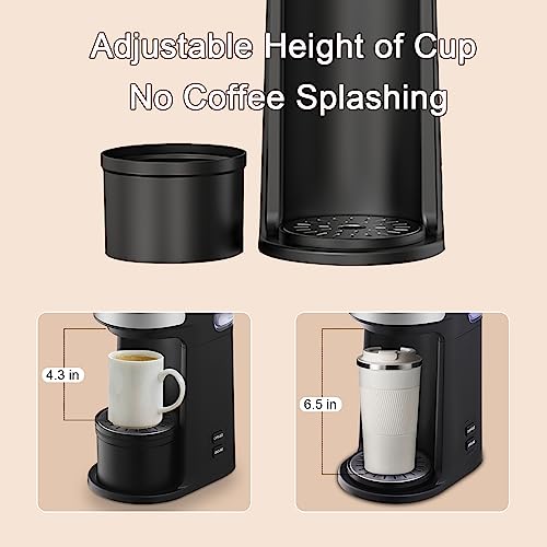 Homeleader Single Serve Coffer Maker for K-Cup and Ground Coffee, Coffee Machine with Self-Cleaning Function,6 to14oz Brew Sizes,Black