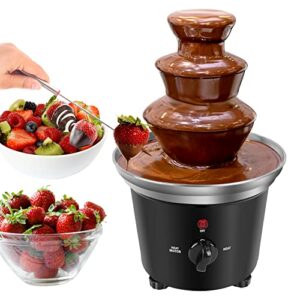 electric chocolate fondue fountain,chocolate warm dipping machine warmer.1.2 pound,bpa free 3 tier mini melting chocolate fountain tower for easter children's party,christmas party, family gathering,wedding.