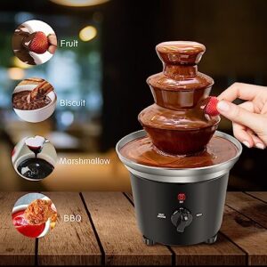 Electric Chocolate Fondue Fountain,Chocolate Warm Dipping Machine Warmer.1.2 Pound,BPA Free 3 Tier Mini Melting Chocolate Fountain Tower for Easter Children's Party,Christmas Party, Family Gathering,Wedding.