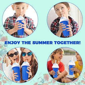 Slushy Maker Cup, 12 Oz -DIY Instant Icy Frozen Drinks in Moments - Magic Ice Slushie Squeeze Cooling Cuppie with Lid - Tik Tok Easy Freeze Design with Straw and Cleaner Tool