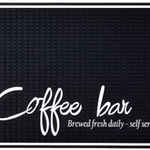 Elevate Your Coffee Game with the Ultimate Coffee Bar Mat for Countertop - Spill-Proof, Large 18 x 12" - Protect Your Countertop with our Durable Rubber Coffee Mat  - Perfect Coffee Station Accessory